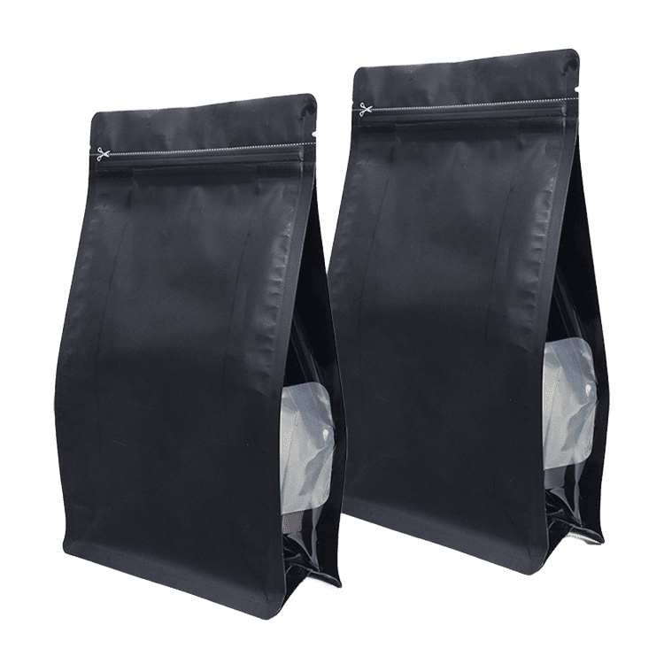 flat bottom packaging clear window