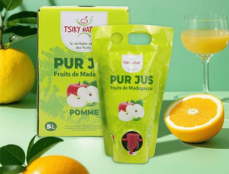 product-liquid pouch with tap